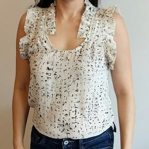 Converse semi sheer ruffle blouse XS